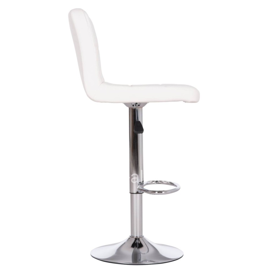 BAR STOOL SWIVELING DIANA HM202.22 WHITE PU--CHROMED METAL 44x52x109Hcm.