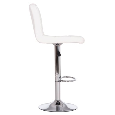 BAR STOOL SWIVELING DIANA HM202.22 WHITE PU--CHROMED METAL 44x52x109Hcm.