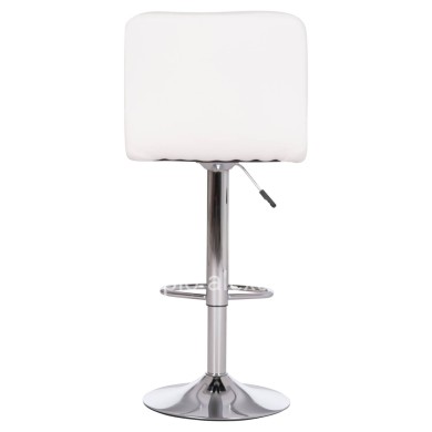 BAR STOOL SWIVELING DIANA HM202.22 WHITE PU--CHROMED METAL 44x52x109Hcm.