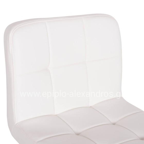BAR STOOL SWIVELING DIANA HM202.22 WHITE PU--CHROMED METAL 44x52x109Hcm.