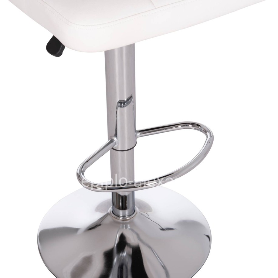 BAR STOOL SWIVELING DIANA HM202.22 WHITE PU--CHROMED METAL 44x52x109Hcm.