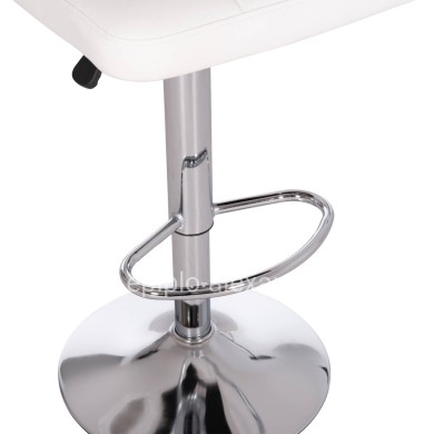 BAR STOOL SWIVELING DIANA HM202.22 WHITE PU--CHROMED METAL 44x52x109Hcm.