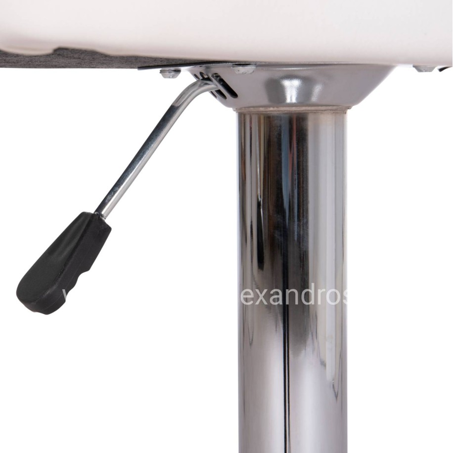 BAR STOOL SWIVELING DIANA HM202.22 WHITE PU--CHROMED METAL 44x52x109Hcm.