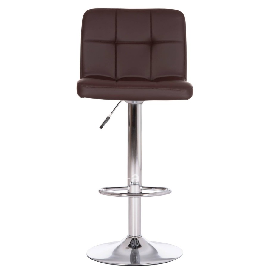 BAR STOOL SWIVELING DIANA HM202.23 BROWN PU--CHROMED METAL 44x52x109Hcm.