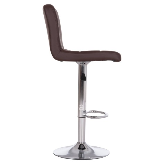 BAR STOOL SWIVELING DIANA HM202.23 BROWN PU--CHROMED METAL 44x52x109Hcm.