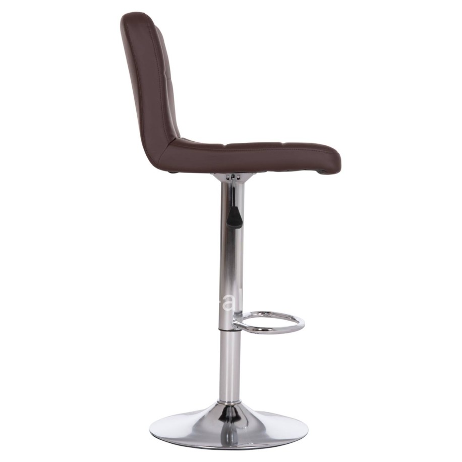BAR STOOL SWIVELING DIANA HM202.23 BROWN PU--CHROMED METAL 44x52x109Hcm.