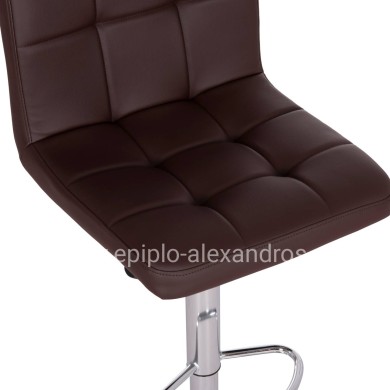 BAR STOOL SWIVELING DIANA HM202.23 BROWN PU--CHROMED METAL 44x52x109Hcm.
