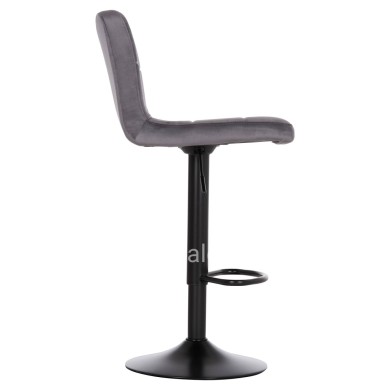 BAR STOOL SWIVELING DIANA HM202.41 GREY VELVET--BLACK MATTE METAL 44x52x109Hcm.
