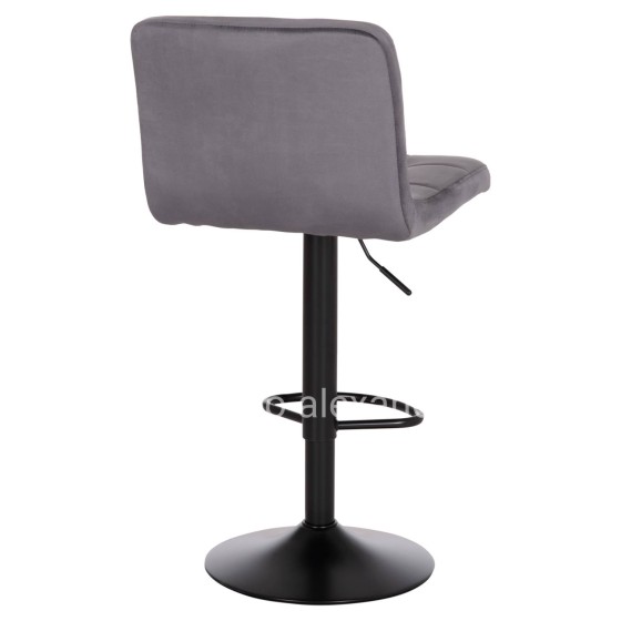 BAR STOOL SWIVELING DIANA HM202.41 GREY VELVET--BLACK MATTE METAL 44x52x109Hcm.