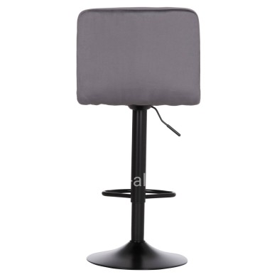 BAR STOOL SWIVELING DIANA HM202.41 GREY VELVET--BLACK MATTE METAL 44x52x109Hcm.