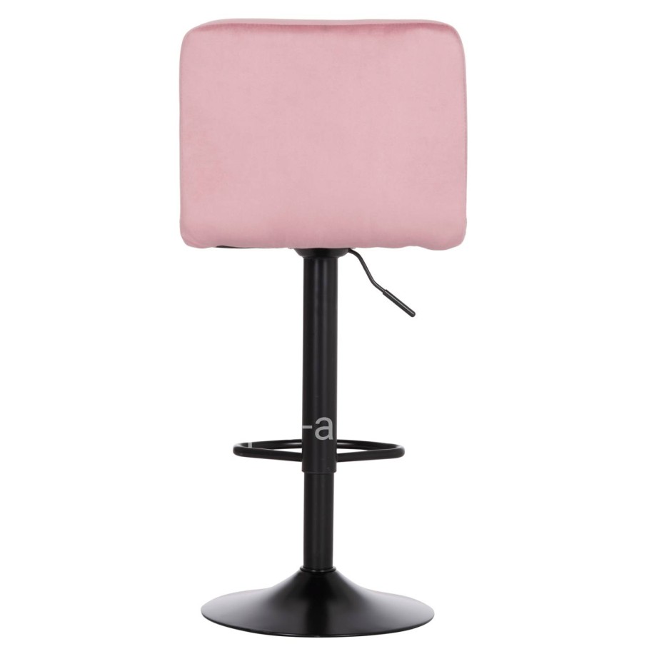 BAR STOOL SWIVELING DIANA HM202.42 DUSTY PINK VELVET--BLACK MATTE METAL 44x52x109Hcm.