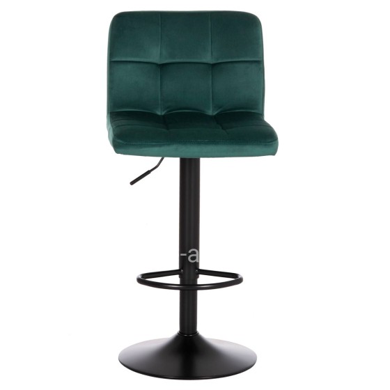 BAR STOOL SWIVELING DIANA HM202.43 CYPRESS GREEN VELVET--BLACK MATTE METAL 44x52x109Hcm.