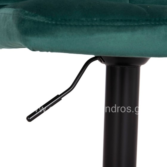 BAR STOOL SWIVELING DIANA HM202.43 CYPRESS GREEN VELVET--BLACK MATTE METAL 44x52x109Hcm.