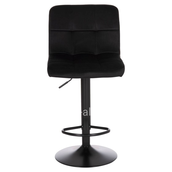 BAR STOOL SWIVELING DIANA HM202.44 BLACK VELVET--BLACK MATTE METAL 44x52x109Hcm.