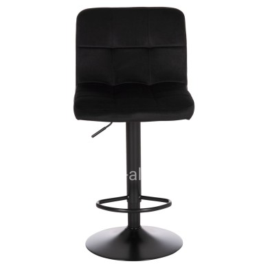 BAR STOOL SWIVELING DIANA HM202.44 BLACK VELVET--BLACK MATTE METAL 44x52x109Hcm.