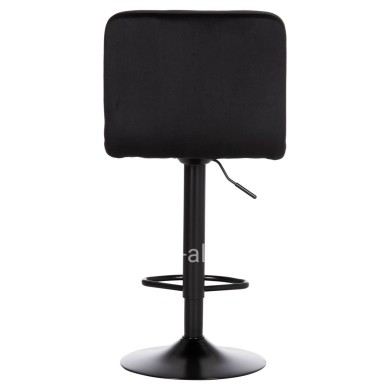 BAR STOOL SWIVELING DIANA HM202.44 BLACK VELVET--BLACK MATTE METAL 44x52x109Hcm.