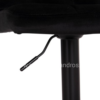 BAR STOOL SWIVELING DIANA HM202.44 BLACK VELVET--BLACK MATTE METAL 44x52x109Hcm.