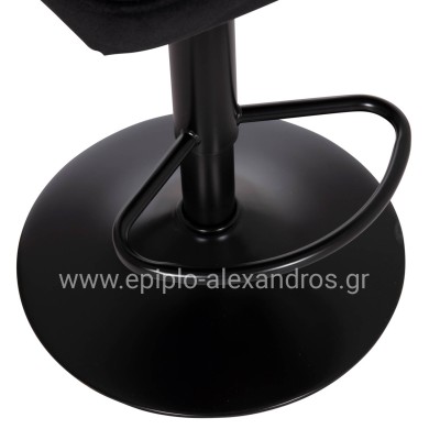BAR STOOL SWIVELING DIANA HM202.44 BLACK VELVET--BLACK MATTE METAL 44x52x109Hcm.