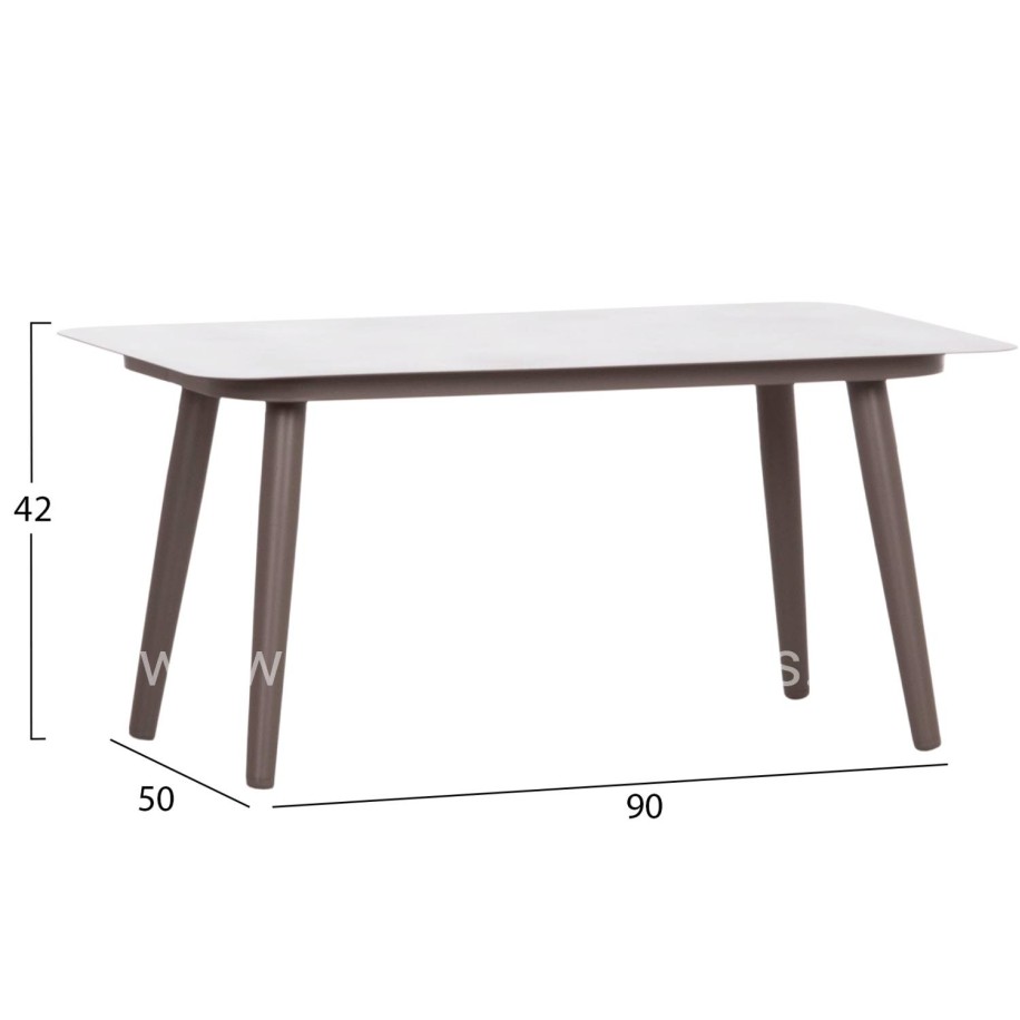 OUTDOOR LOUNGE 4PCS SET FREJA HM6057.04 ALUMINUM IN CAPPUCCINO-PE RATTAN & CUSHIONS IN BEIGE