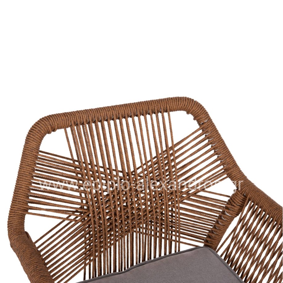 DINING ARMCHAIR TOPIN HM6048.11 ALUMINUM WHITE-P.E. RATTAN BEIGE 59x63x81Hcm