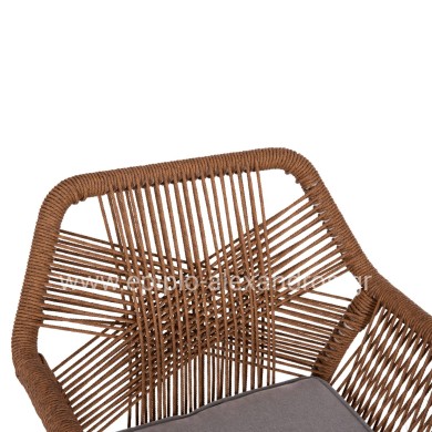 ΠΟΛΥΘΡΟΝΑ TOPIN HM6048.11 ΑΛΟΥΜΙΝΙΟ ΛΕΥΚΟ-P.E. RATTAN ΜΠΕΖ 59x63x81Υεκ