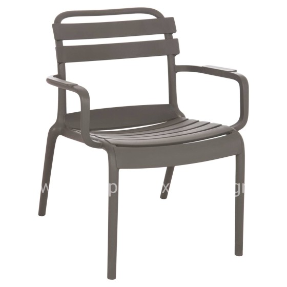 POLYPROPYLENE LOUNGE ARMCHAIR KORVER HM6333.05 DARK OLIVE GREEN 63.5x65x76Hcm.