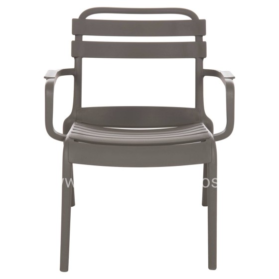 POLYPROPYLENE LOUNGE ARMCHAIR KORVER HM6333.05 DARK OLIVE GREEN 63.5x65x76Hcm.