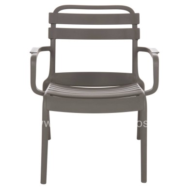 POLYPROPYLENE LOUNGE ARMCHAIR KORVER HM6333.05 DARK OLIVE GREEN 63.5x65x76Hcm.