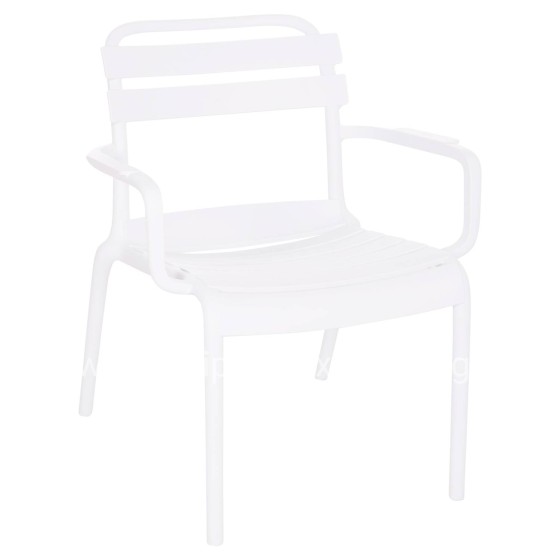 POLYPROPYLENE LOUNGE ARMCHAIR KORVER HM6333.01 WHITE 63.5x65x76Hcm.