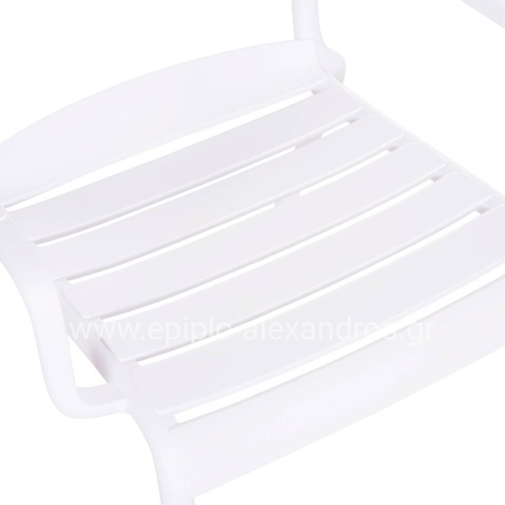 POLYPROPYLENE LOUNGE ARMCHAIR KORVER HM6333.01 WHITE 63.5x65x76Hcm.