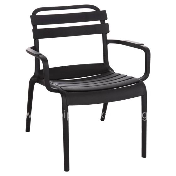 POLYPROPYLENE LOUNGE ARMCHAIR KORVER HM6333.02 BLACK 63.5x65x76Hcm.