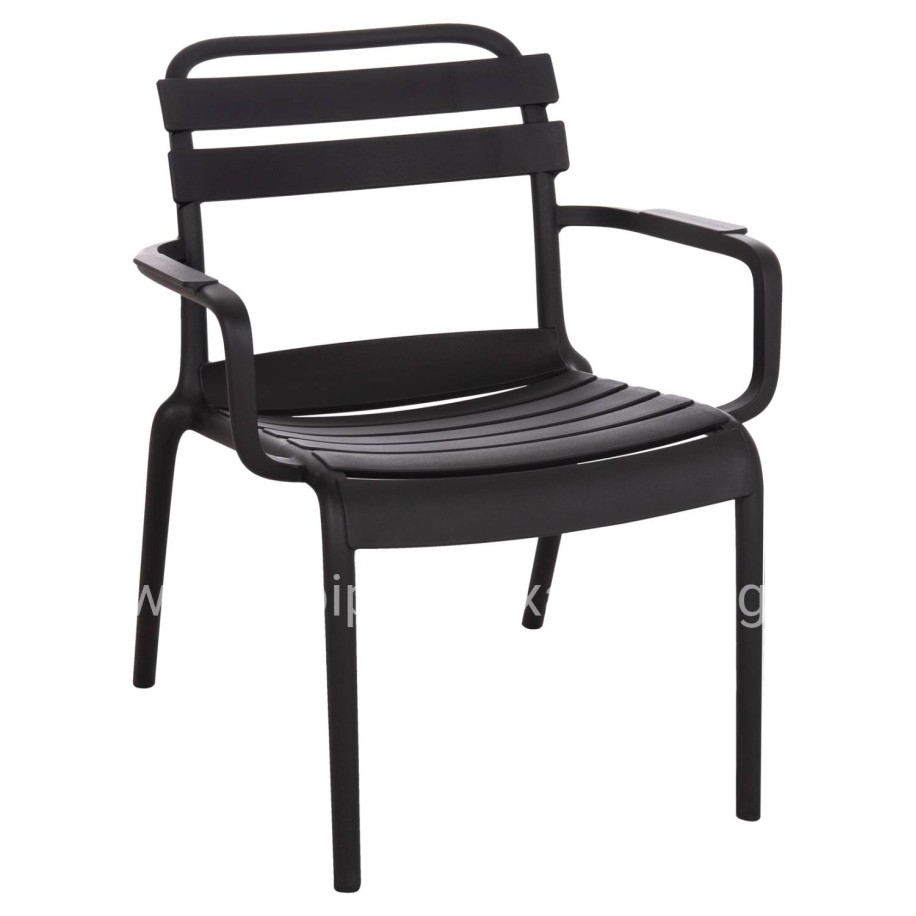 POLYPROPYLENE LOUNGE ARMCHAIR KORVER HM6333.02 BLACK 63.5x65x76Hcm.