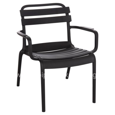 POLYPROPYLENE LOUNGE ARMCHAIR KORVER HM6333.02 BLACK 63.5x65x76Hcm.