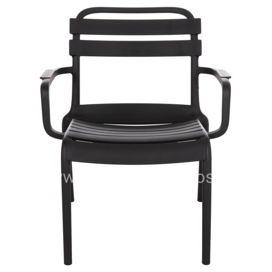 POLYPROPYLENE LOUNGE ARMCHAIR KORVER HM6333.02 BLACK 63.5x65x76Hcm.