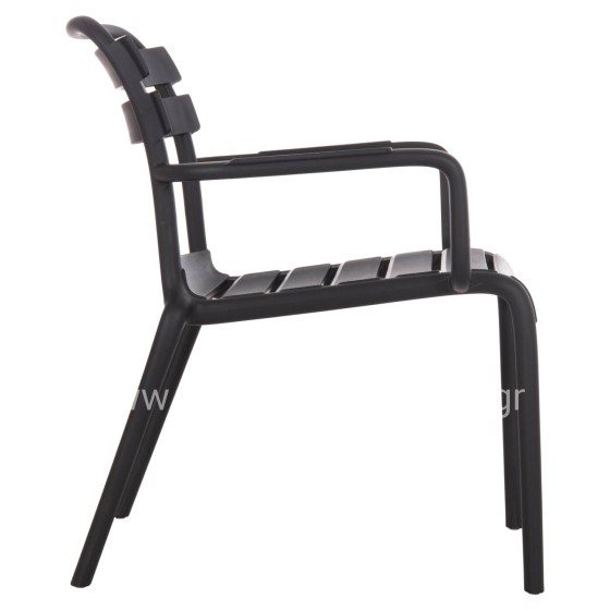POLYPROPYLENE LOUNGE ARMCHAIR KORVER HM6333.02 BLACK 63.5x65x76Hcm.