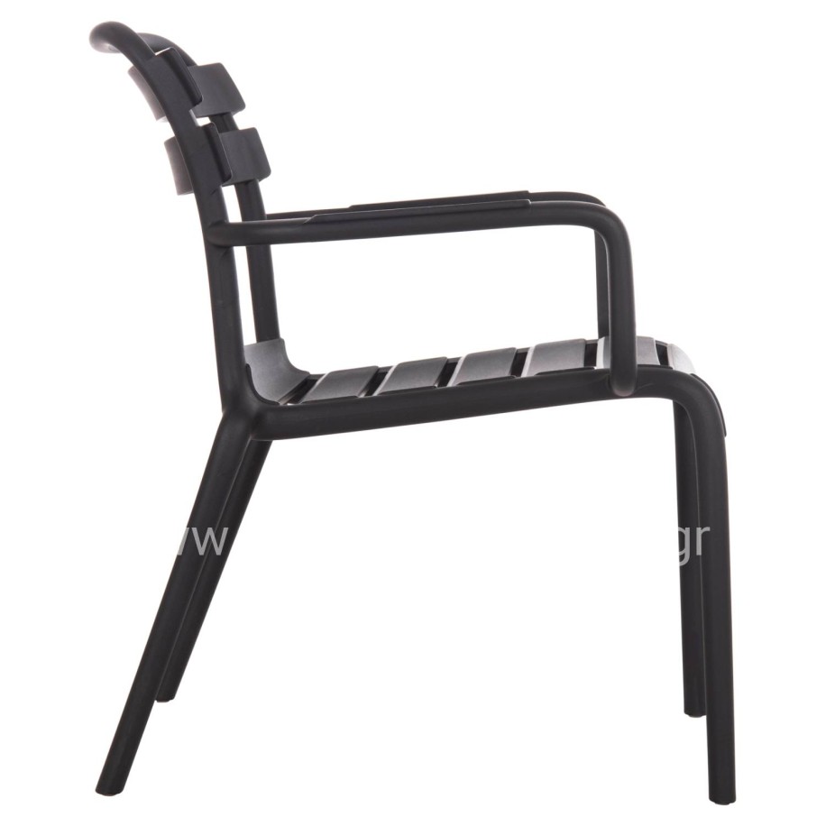 POLYPROPYLENE LOUNGE ARMCHAIR KORVER HM6333.02 BLACK 63.5x65x76Hcm.