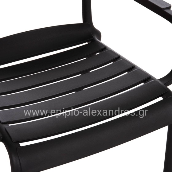 POLYPROPYLENE LOUNGE ARMCHAIR KORVER HM6333.02 BLACK 63.5x65x76Hcm.