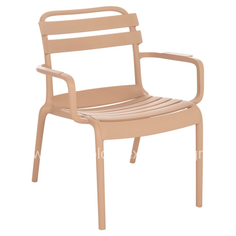 POLYPROPYLENE LOUNGE ARMCHAIR KORVER HM6333.04 CAPPUCCINO 63.5x65x76Hcm.