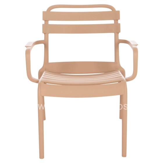 POLYPROPYLENE LOUNGE ARMCHAIR KORVER HM6333.04 CAPPUCCINO 63.5x65x76Hcm.