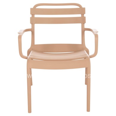 POLYPROPYLENE LOUNGE ARMCHAIR KORVER HM6333.04 CAPPUCCINO 63.5x65x76Hcm.