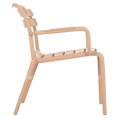 POLYPROPYLENE LOUNGE ARMCHAIR KORVER HM6333.04 CAPPUCCINO 63.5x65x76Hcm.