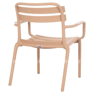 POLYPROPYLENE LOUNGE ARMCHAIR KORVER HM6333.04 CAPPUCCINO 63.5x65x76Hcm.