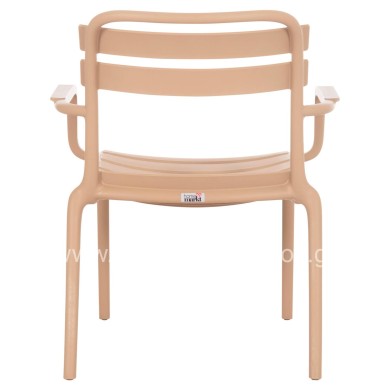 POLYPROPYLENE LOUNGE ARMCHAIR KORVER HM6333.04 CAPPUCCINO 63.5x65x76Hcm.