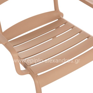 POLYPROPYLENE LOUNGE ARMCHAIR KORVER HM6333.04 CAPPUCCINO 63.5x65x76Hcm.
