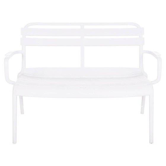 POLYPROPYLENE 2-SEATER BENCH KORVER HM6332.01 WHITE 113x65x76Hcm.