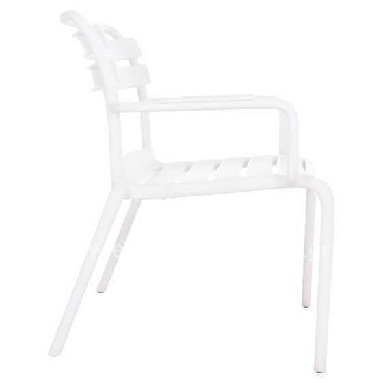 POLYPROPYLENE 2-SEATER BENCH KORVER HM6332.01 WHITE 113x65x76Hcm.