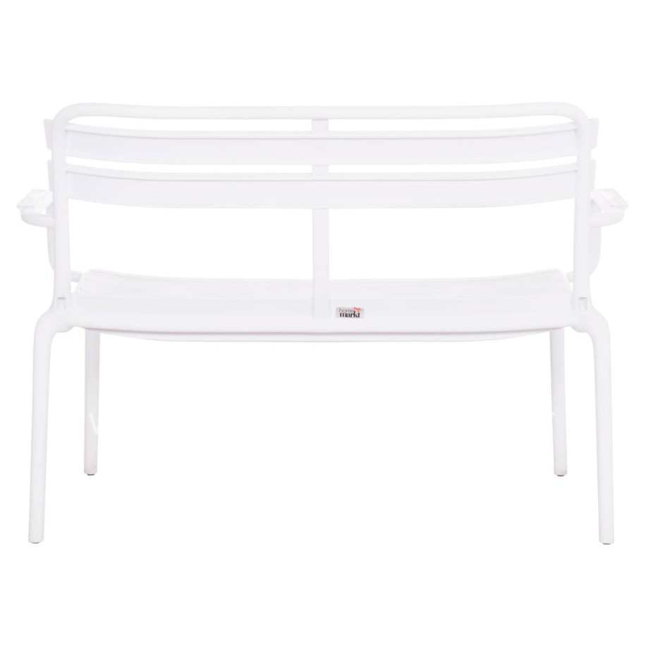 POLYPROPYLENE 2-SEATER BENCH KORVER HM6332.01 WHITE 113x65x76Hcm.