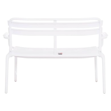 POLYPROPYLENE 2-SEATER BENCH KORVER HM6332.01 WHITE 113x65x76Hcm.