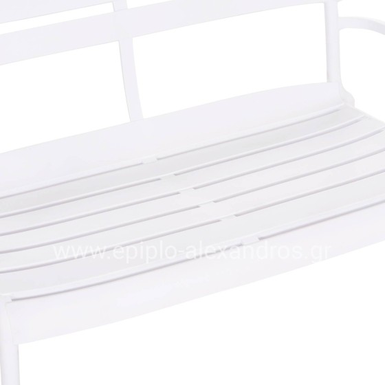 POLYPROPYLENE 2-SEATER BENCH KORVER HM6332.01 WHITE 113x65x76Hcm.