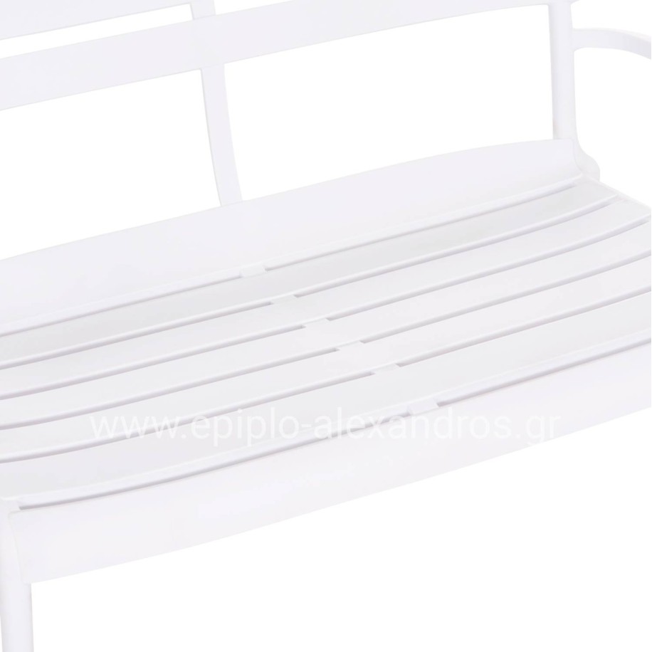 POLYPROPYLENE 2-SEATER BENCH KORVER HM6332.01 WHITE 113x65x76Hcm.